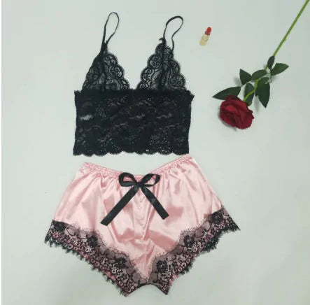 Satin Lace Sleepwear Set