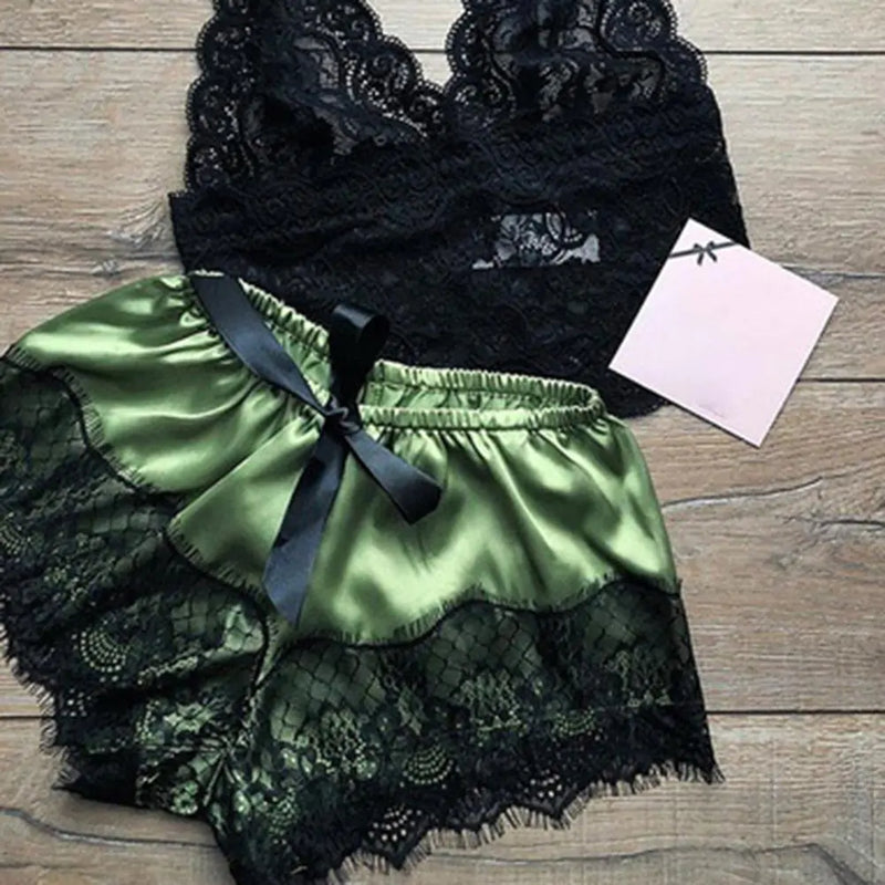 Satin Lace Sleepwear Set